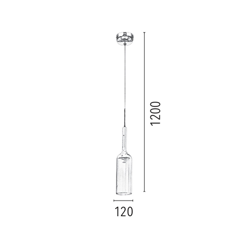 Afsana 1 - Light Chrome LED Pendant, Yellow