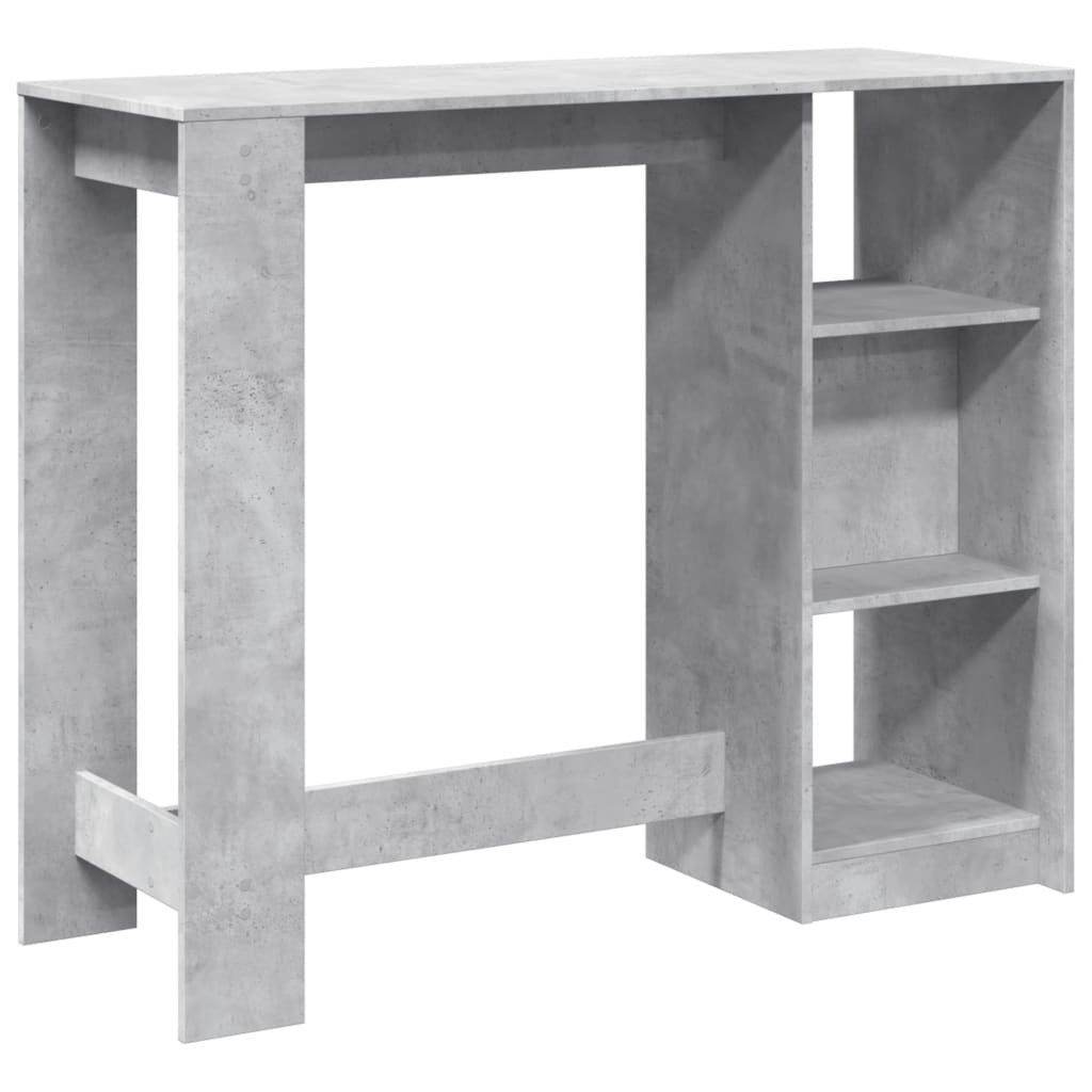 Vidaxl Bar Table With Shelf Pub Bistro Table Concrete Grey Engineered Wood - Image 3