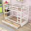 Lit simple superposé simple avec tiroirs de rangement et échelle-629192531