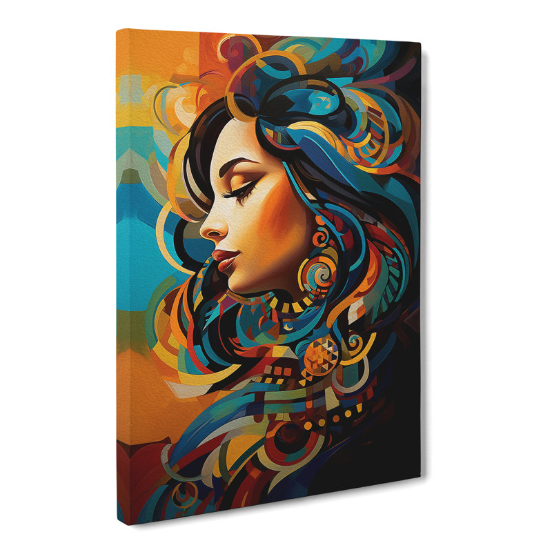Indian Woman Orphism - No Frame Print, 50cm H x 35cm W x 3cm D