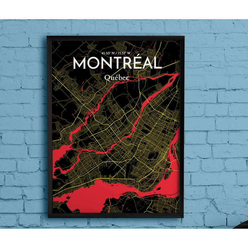 Montreal City Map - No Frame Print, 70 cm H x 50 cm W