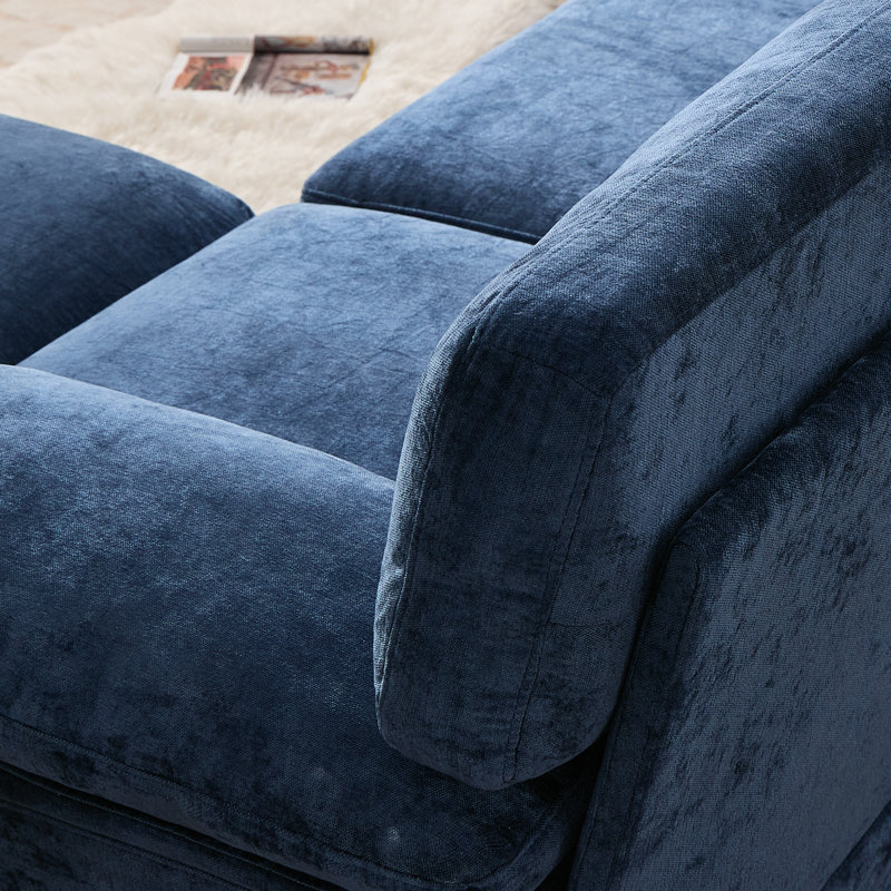 Tennielle 123.62" W Upholstered Modular Sectional Sofa, Blue