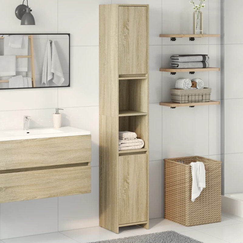 Dorival Linen Cabinet, Light Sonoma Oak