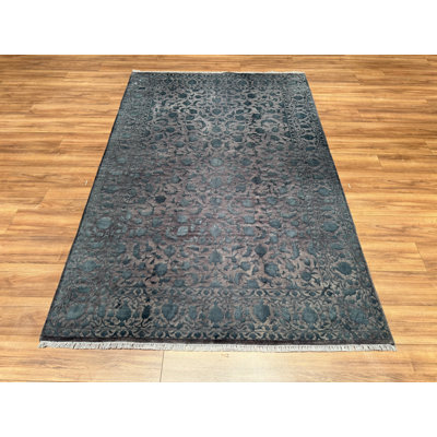 Tapis gris en laine noué à la main Original Original