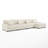 4 - Piece Upholstered White Faux Rabbit Fur Flannel Modular Sectional Sofa with Armrests & Throw Pillows-2067417775