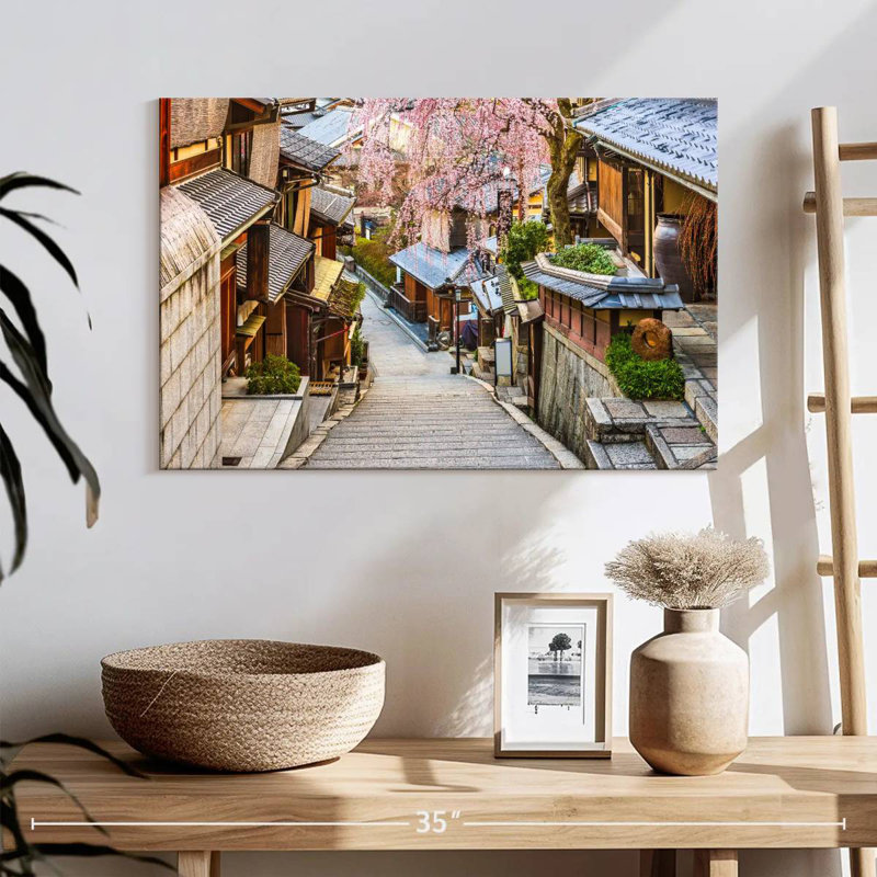 Village japonais pittoresque de Kavia, H 16 po x l 24 po