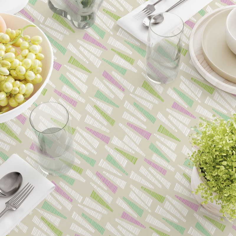 Round Geometric Cotton Twill Tablecloth