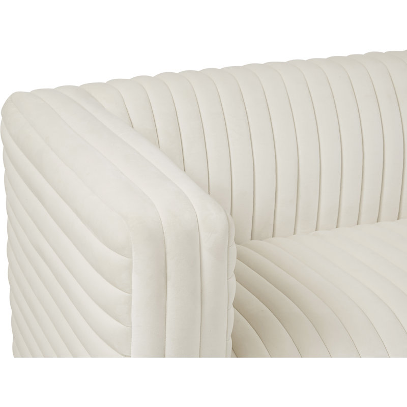 Fareid Velvet Armchair, Cream Velvet