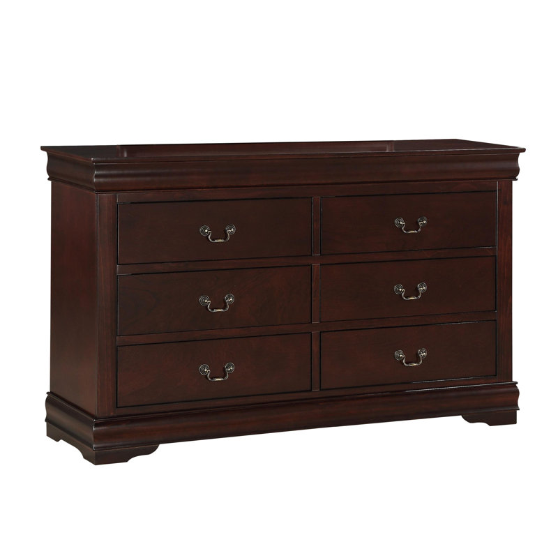 Commode 6 tiroirs Broussard, Brun