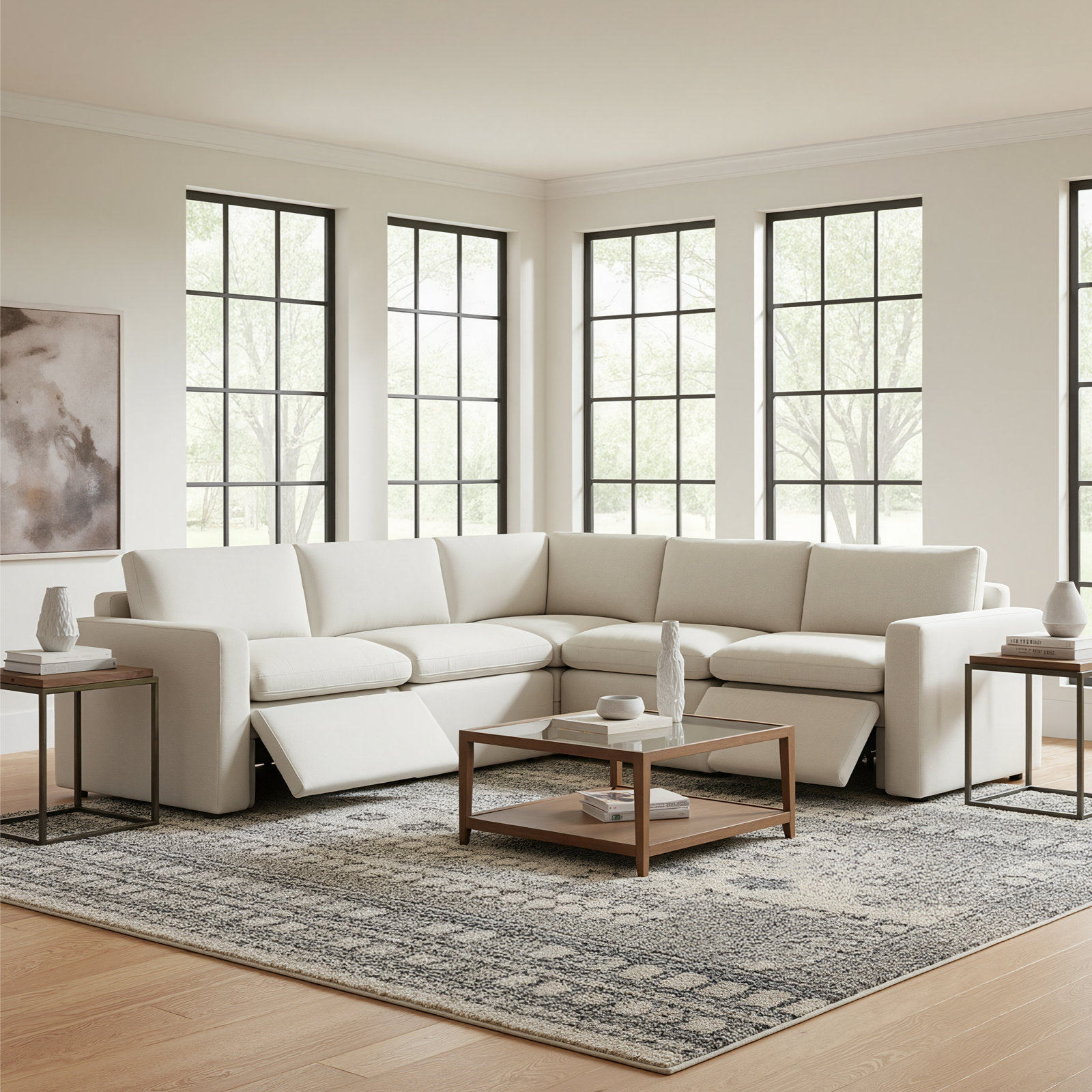 Lana Linen Sectional, Effie Linen Performance Linen