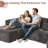 Cloudelle 3-Piece L-Shaped Plush Corduroy Sectional Sofa – No Assembly Required-479601901