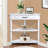 3 Tier Milk White Corner Table, 33.8'', Solid Wood Legs For Performance Table With Compact Spaces - 33.8'' Triangle End Living Room, Bedroom, Bathroom, Corridor, Balcony Quick Installation Steps-1713070186