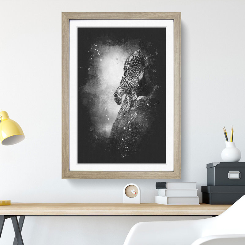 Leopard Vol.5 - Picture Frame Graphic Art, 48cm H x 36cm W x 2cm D, Oak Framed