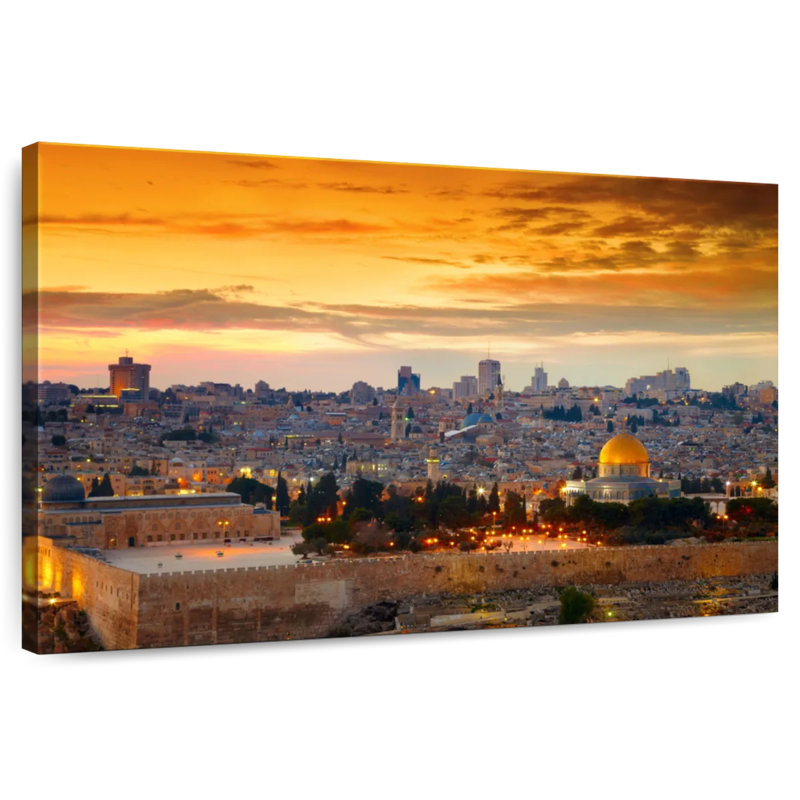 Harpa Jerusalem Sunset Cityscape, 30" H x 45" W