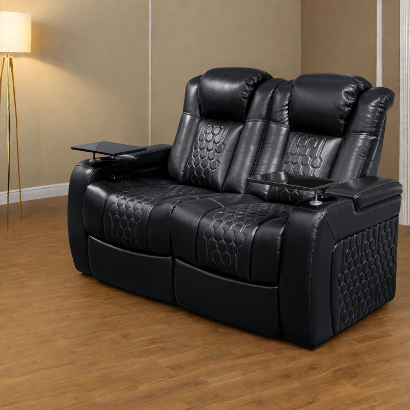 Canapé moderne en cuir véritable avec fonctions réglables, idéal pour le cinéma maison