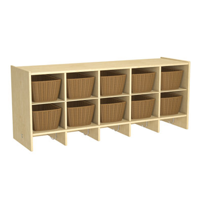 10 Compartment Manufactured Wood Cubby