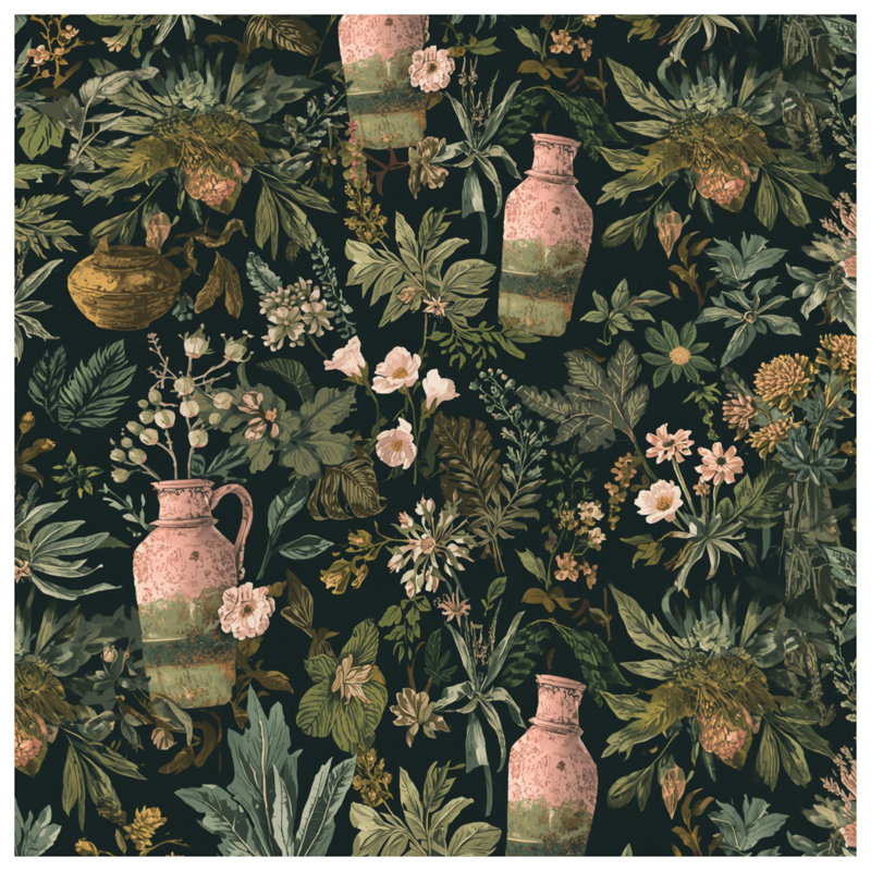 Housses de couette vases floraux rétro, Twin