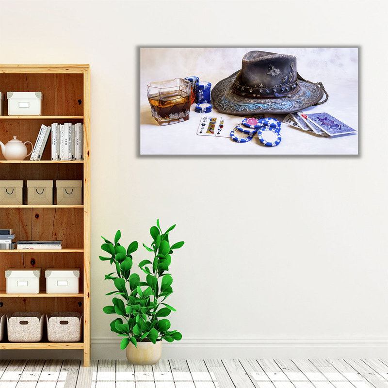«Poker Table Still Life», reproduction d'art sur toile, H 12 po x l 24 po