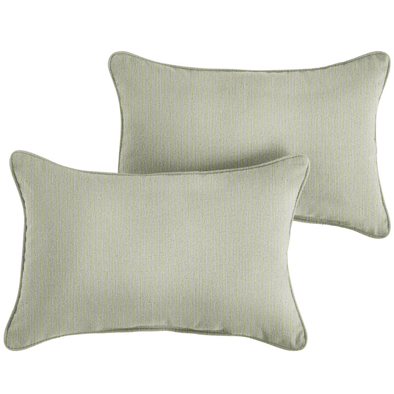 Revive Sunbrella® Outdoor Reversible Throw Pillow, 12"H x 24"W, Green
