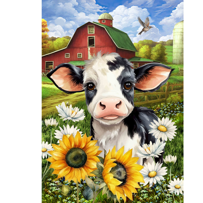 Joli drapeau de maison de vache