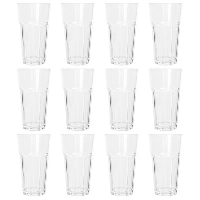 Argon Tableware 665ml Reusable Plastic Highball Glasses - Set of 12