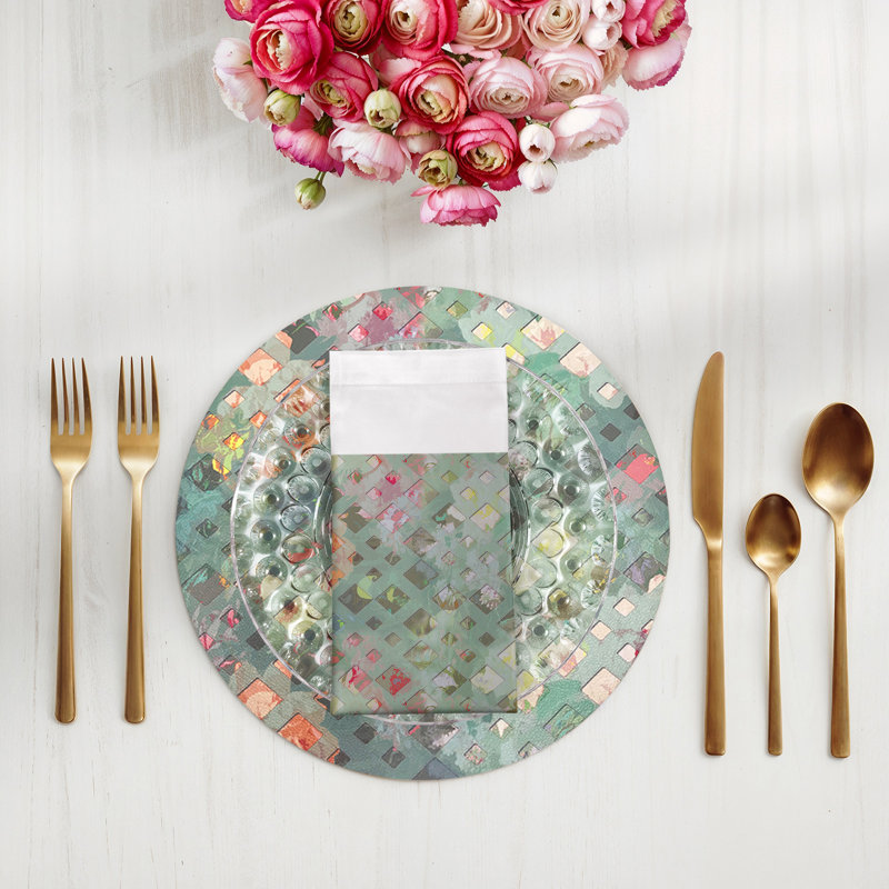 Defosse Trellis Cotton Sateen Dinner Napkins, Brandun