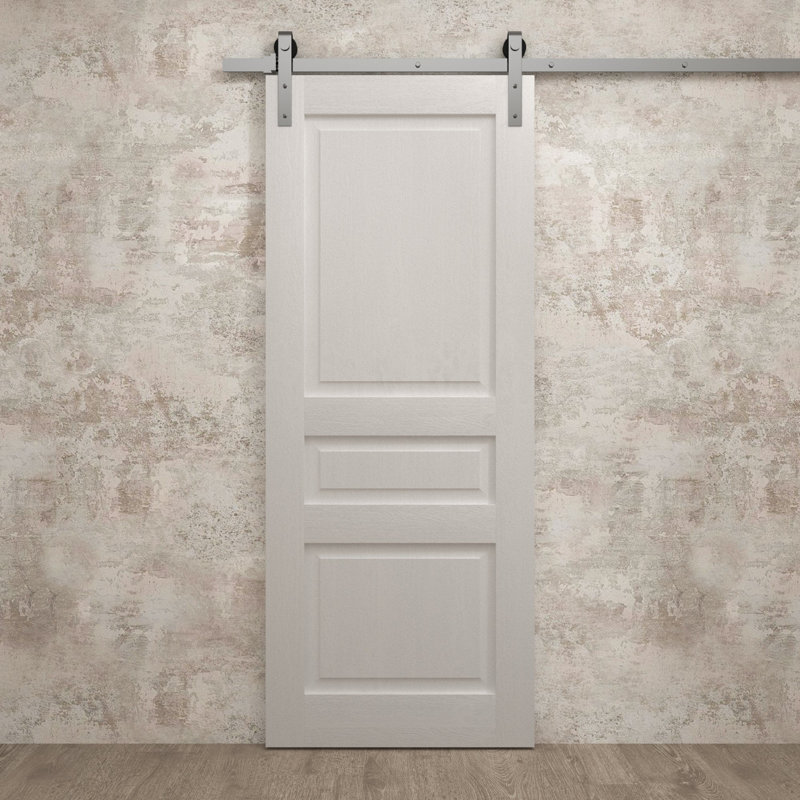 Porte de grange moderne | Ego 5012 | Ensemble de quincaillerie lourde Silver Rail Track | Portes intérieures solides
