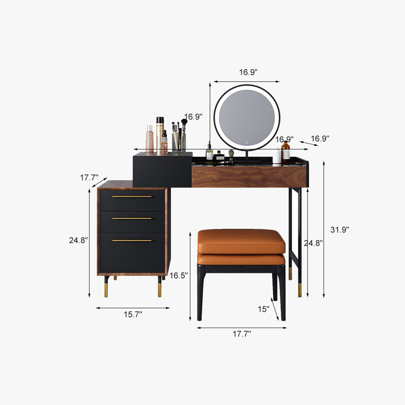 Ensemble de coiffeuse avec rangement Mid-Century