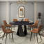 Ensemble de table de salle à manger en pierre frittée 7 pièces avec chaises en similicuir-311572131-311572128