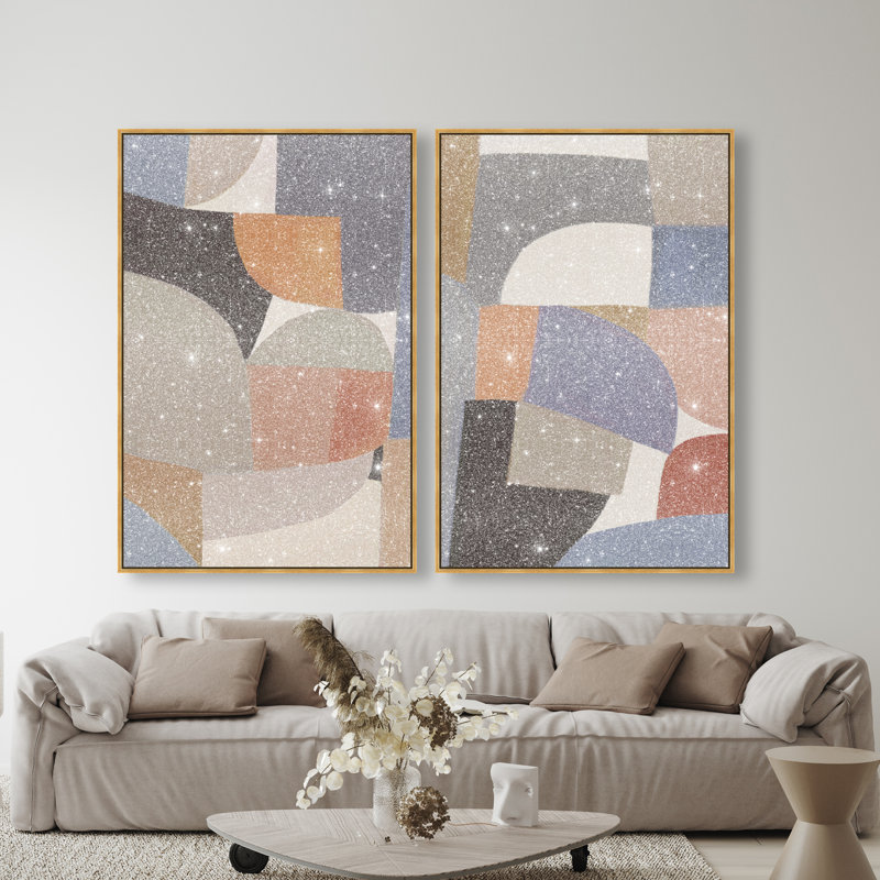 Muted Prelude Set Set by Oliver Gal, 50"H x 34"W, Gold Floater Frame