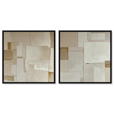 Vanilla Set Canvas Abstract Print by Oliver Gal, Black Frame, 12 x 12