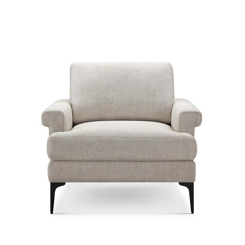 Chaise en tissu tissé, Polyester crème