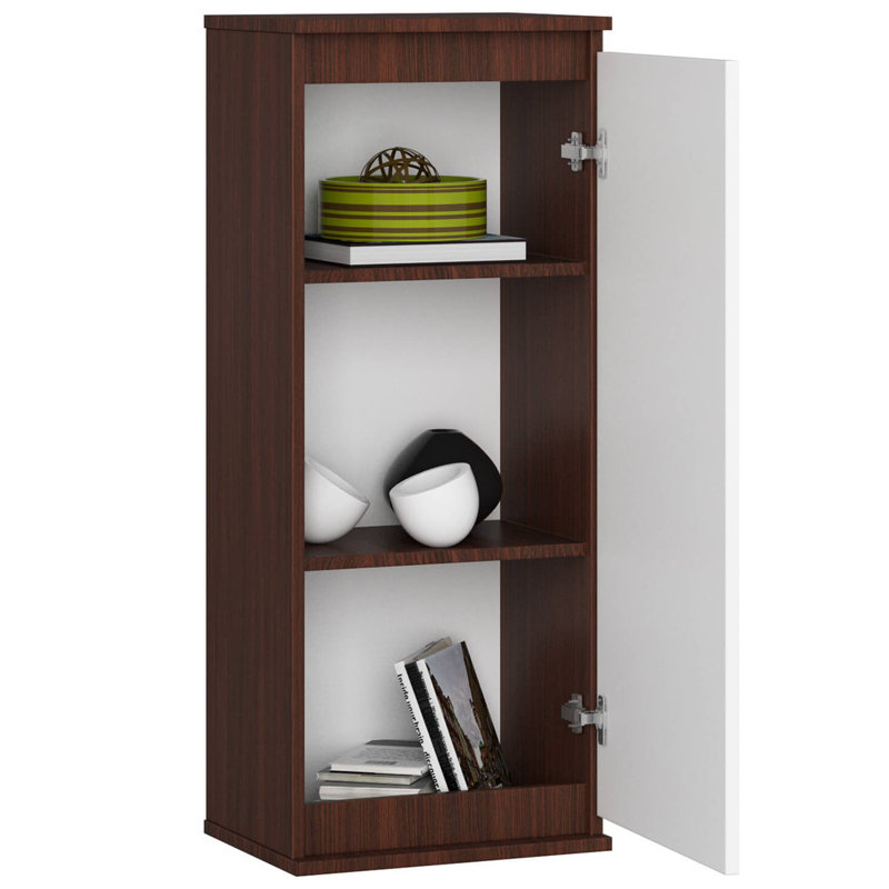 Aukai 3 Piece Floating Shelf, White/Dark brown wood