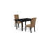 L'ensemble de table de salle à manger 3 pièces contient une table de cuisine rectangulaire avec feuille papillon et 2 chaises Parson en tissu de lin sable, noir-452332299-452332300-452332301