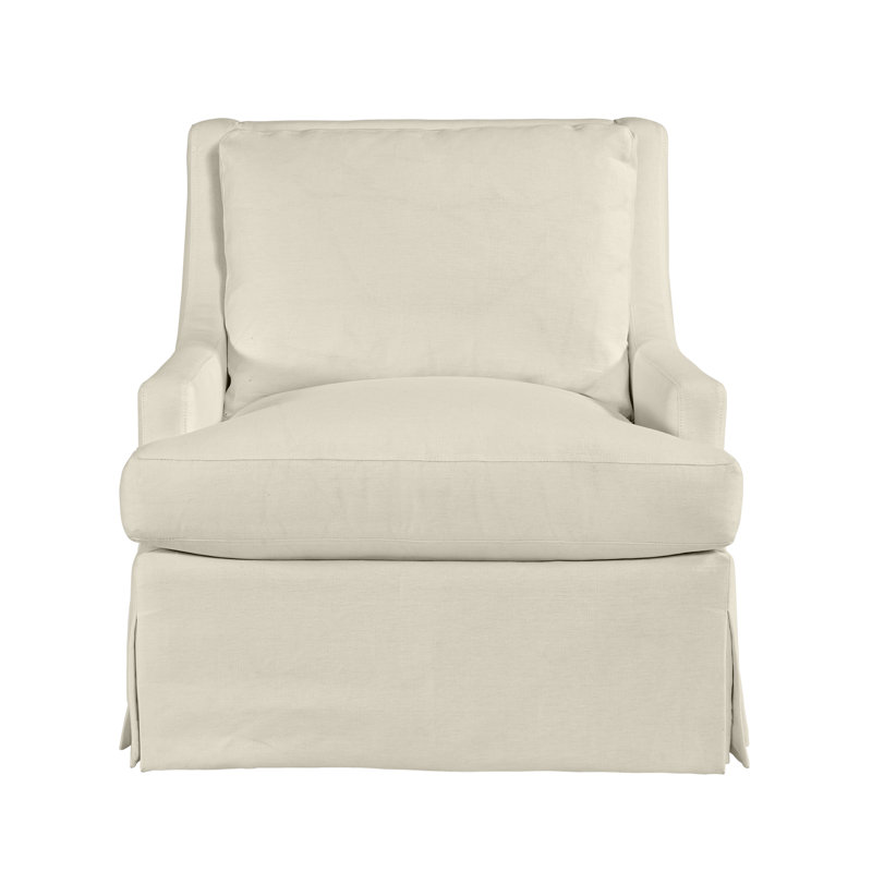 Royce 35" Wide Linen Slipcovered Armchair, Nomad Natural
