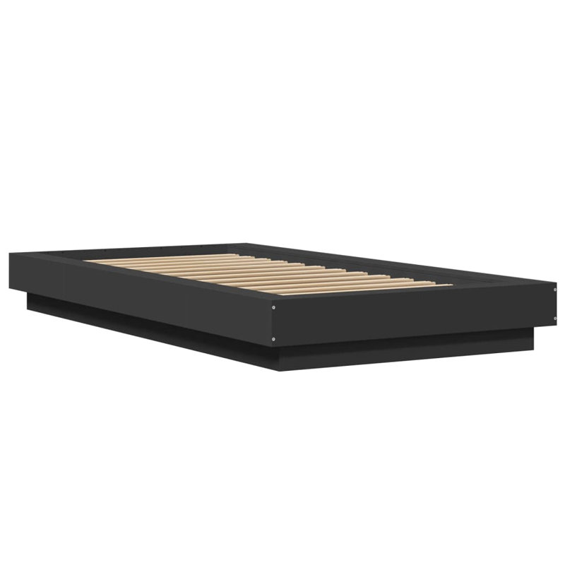 Pasol Bed, Black, European Single (90 x 200cm)