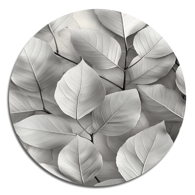 Kabela - feuilles rondes, art mural en métal, H 16 po x l 16 po