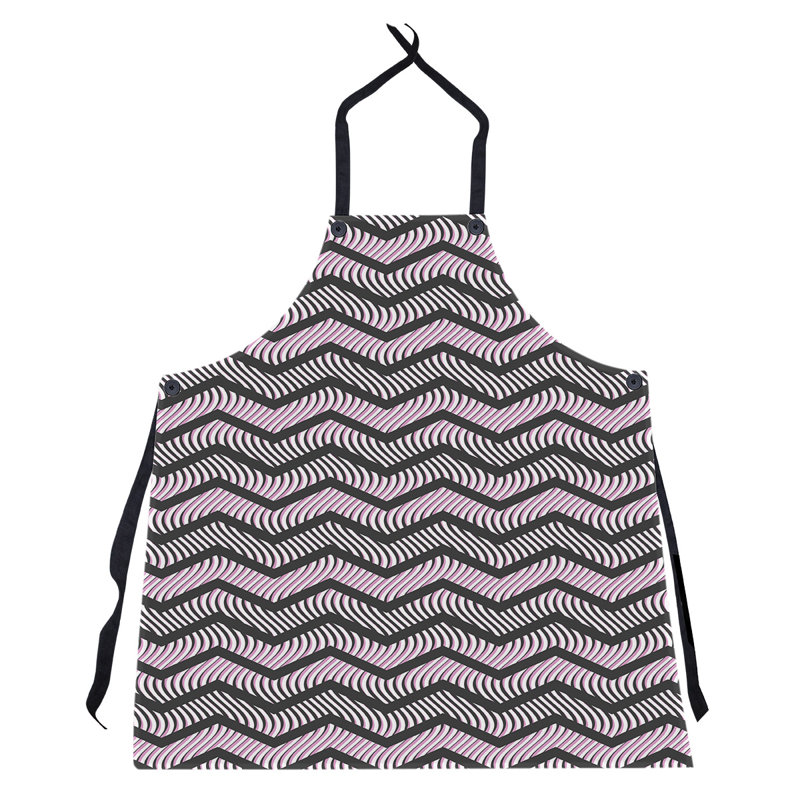 Stephenie Bib Apron, Black/Pink