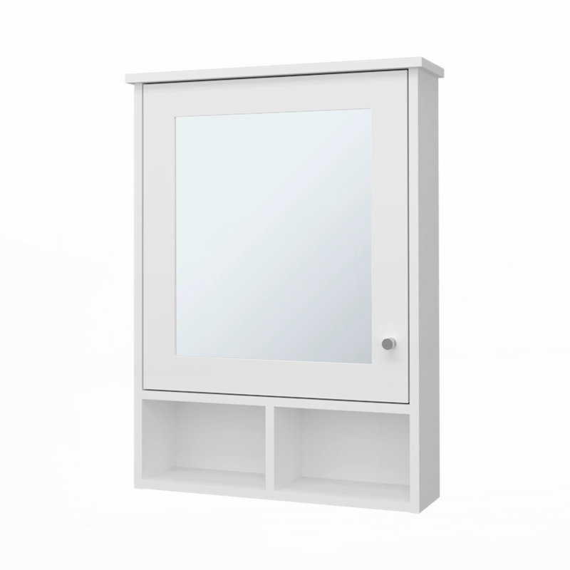 Pharmacie avec porte et miroir inclus, Blanc