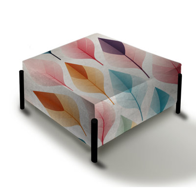 Pastel Scandinavian Geometric Shapes IV - Geometric Large Square Ottoman