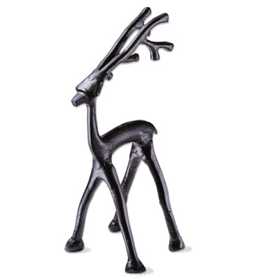 Cast Aluminum Reindeer Small Black Everyday