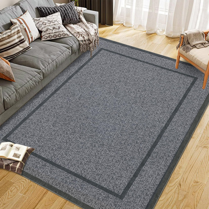 Rugs Indoor Area Rug Weather Resistant Easy to Clean Ultra Thin Non Slip Stain Resistant Floor Mat for Dining Room Bedroom  8 * 10 ft