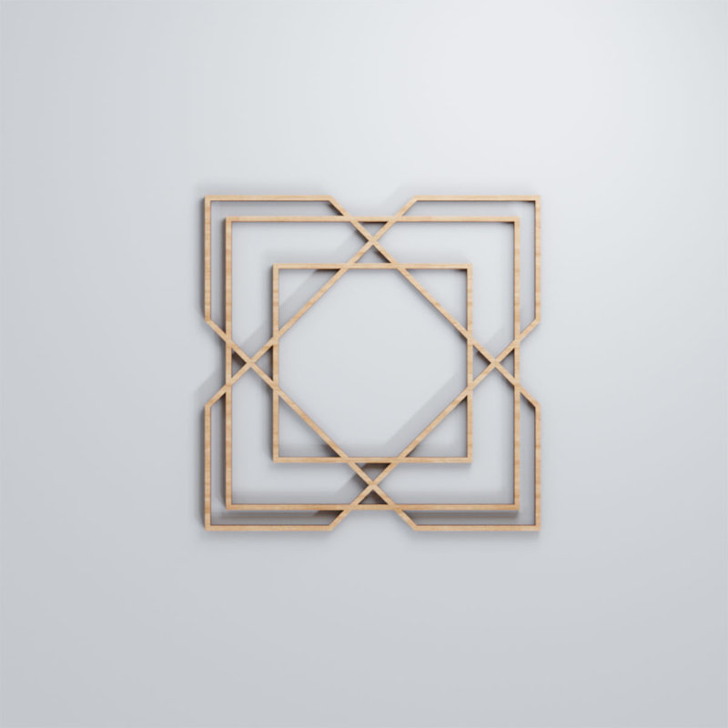Panneaux muraux décoratifs en bois Lakewood, H 7 3/8 po x l 7 3/8 po x P 3/8 po, Aulne