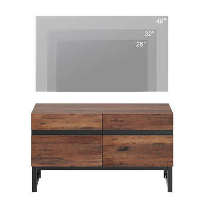 Meuble télé moderne pour téléviseur de 50 po ou moins, console de divertissement avec meuble de rangement pour le salon,