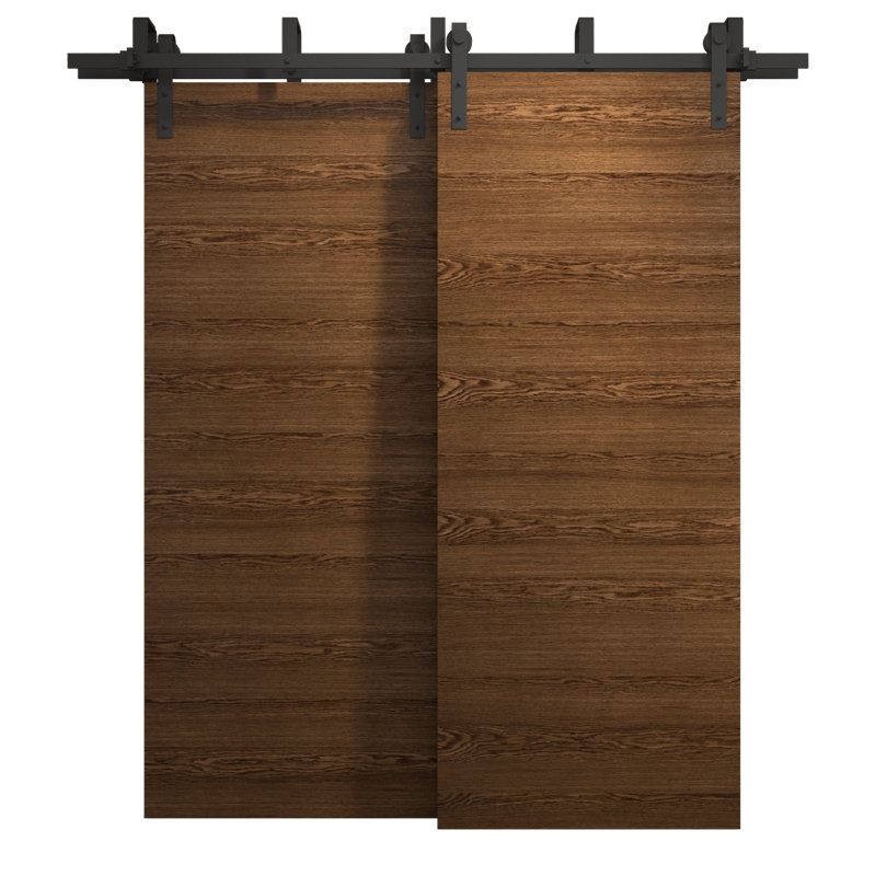 Portes coulissantes de grange coulissantes pour garde-robe | Ego 5000 | Ensemble de quincaillerie Modern Rails | Portes de garde-robe de chambre en bois massif