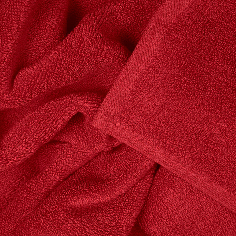 Baljiwan 10 Piece Egyptian-Quality Cotton Bath Towel Bale - Luxury Zero Twist Cotton, Multi-Size, Cranberry