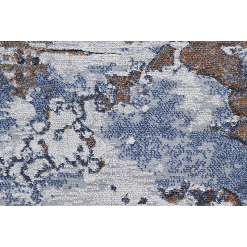 Abbingt Machine Woven Blue Indoor Rug, Runner 67 x 230cm