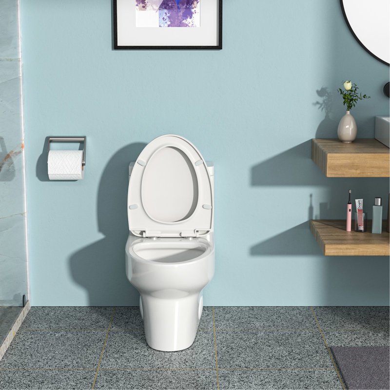 White Ceramic Dual Flush Toilet With Stylish Design & Comfortable Seat Seamless - Bathroom Delight