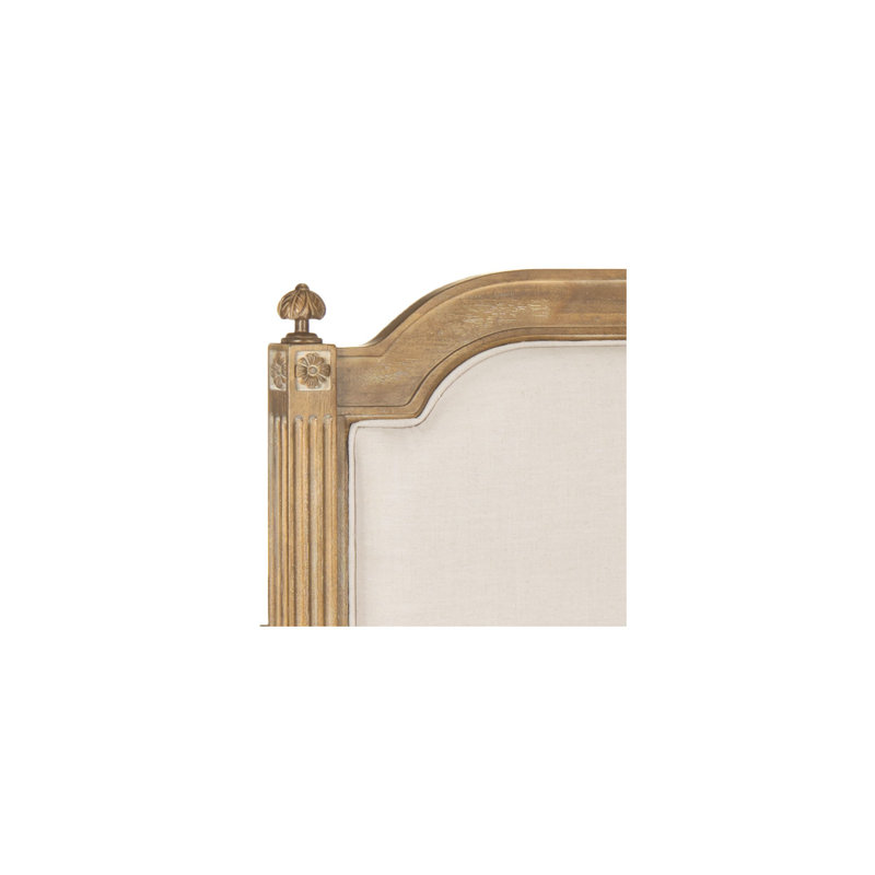 Arine Upholstered Headboard, Rustic Oak/Beige, Queen