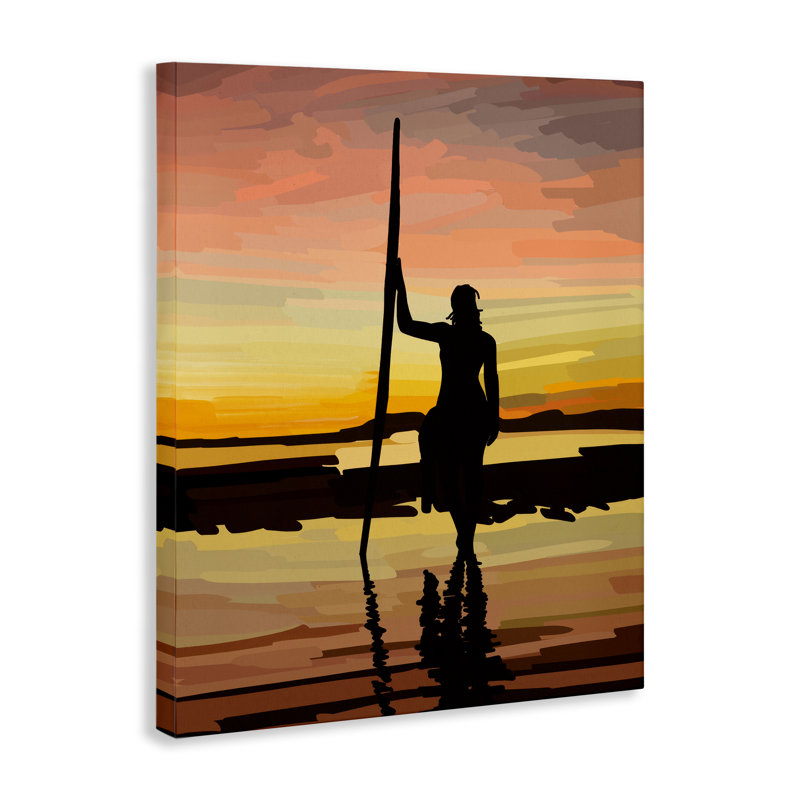«Sunset Surfer Silhouette» par Amelia Noyes, H 20 po x l 16 po
